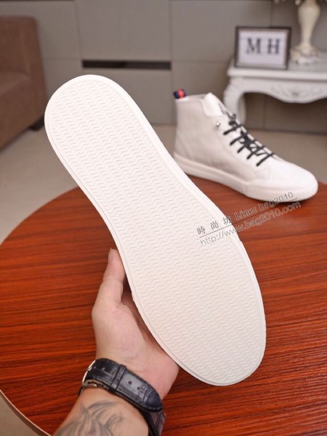 PRADA男鞋 普拉達秋冬款白色靴子 頂級原單PRADA牛皮高幫鞋  hdx13371